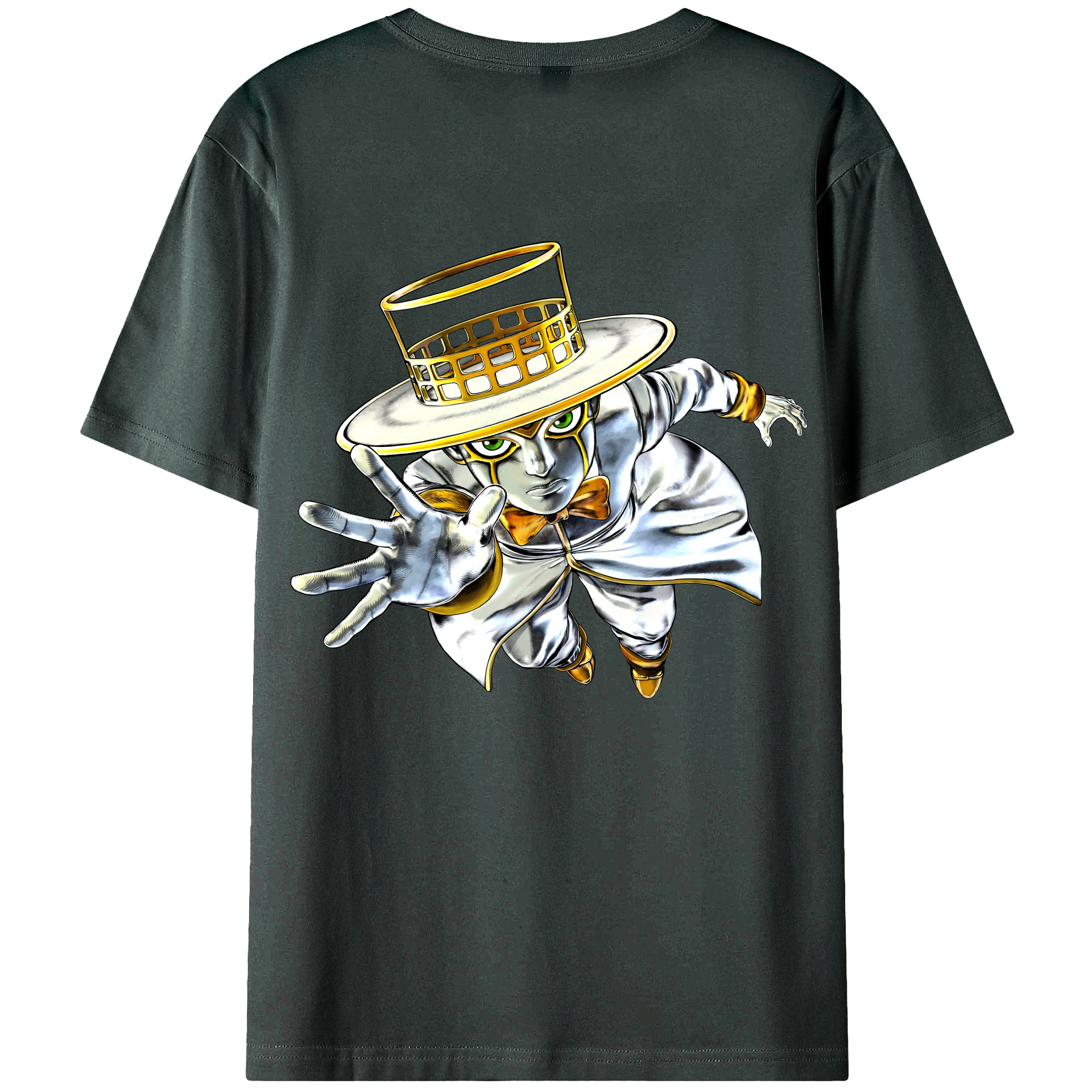 （画像用） ジョジョの奇妙な冒険 岸辺 露伴（きしべ ろはん） JoJo's Bizarre Adventure Rohan Kishibe 綿100％ メンズ半袖Tシャツ（バックプリント） 通気性
